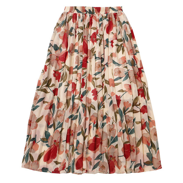 Fusta de dama lunga moderna cu model floral in mai multe culori