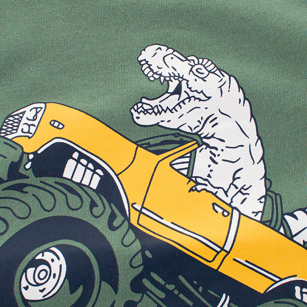 Bluza pentru copii de culoare verde cu aplicatie-pentru baieti