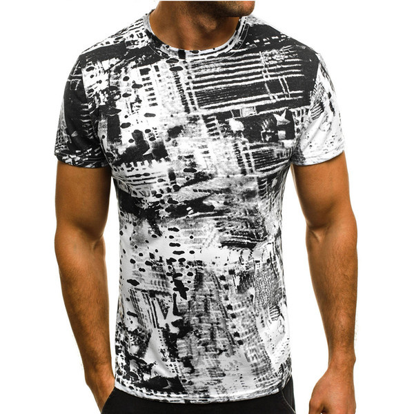 Tricou casual barbatesc cu maneca scurta in alb, negru si verde