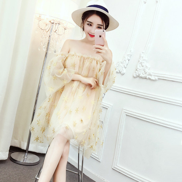 Rochie modernă de damă cu mâneci căzute cu model floral