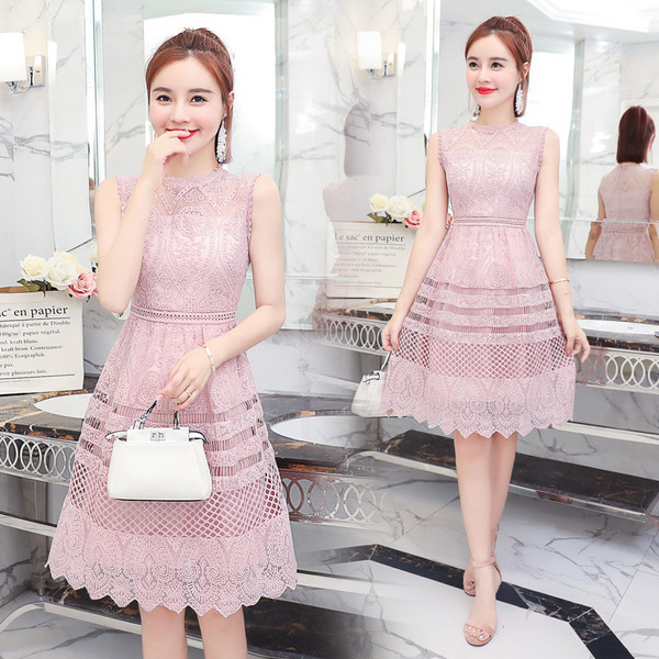 Rochie eleganta de dama cu croiala roz si alb