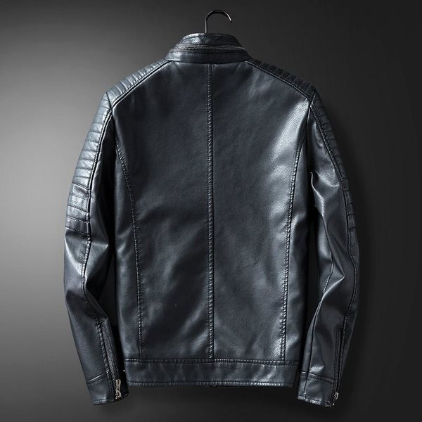 Geacă modernă de piele pentru bărbați în trei culori