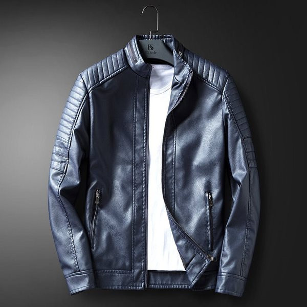 Geacă modernă de piele pentru bărbați în trei culori