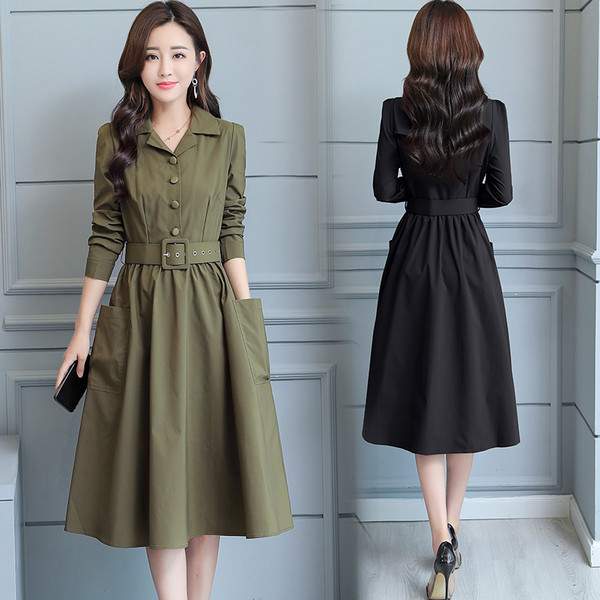 Rochie elegantă de damă decupată cu o curea - mai multe culori