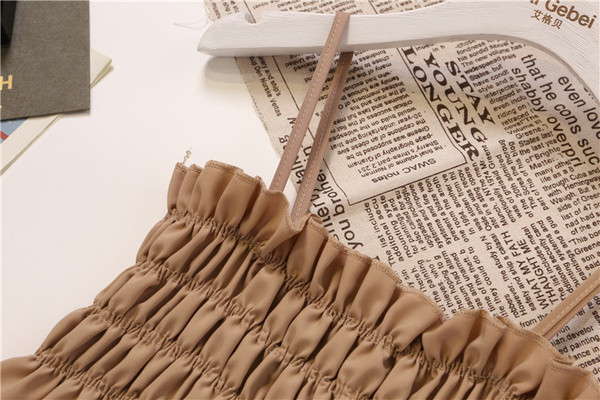 Rochie de dama cu bretele subtiri in negru si bej