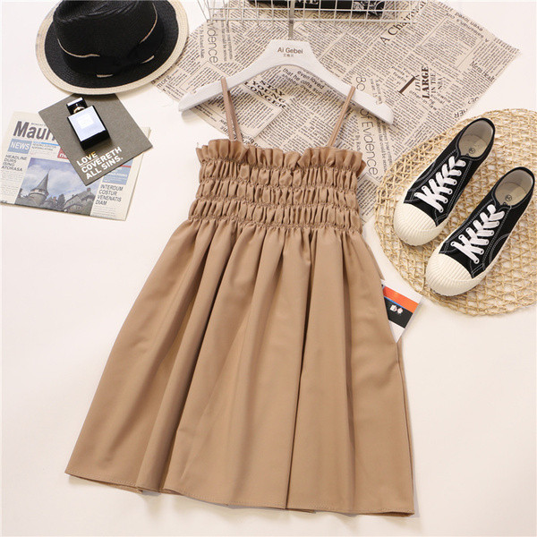 Rochie de dama cu bretele subtiri in negru si bej