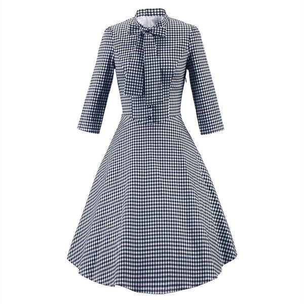 Rochie moderna de dama cu maneci lungi si guler clasic in trei culori