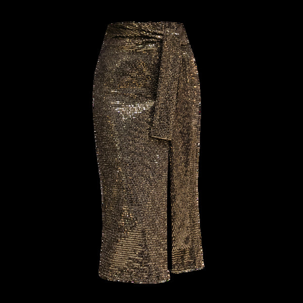 Fustă lungă de damă modernă, cu fante în două culori