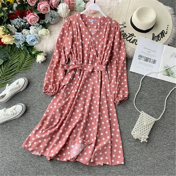 Rochie de dama cu buline in mai multe culori