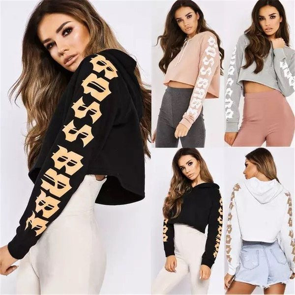 Bluză de damă modernă cu mâneci lungi și glugă în mai multe culori