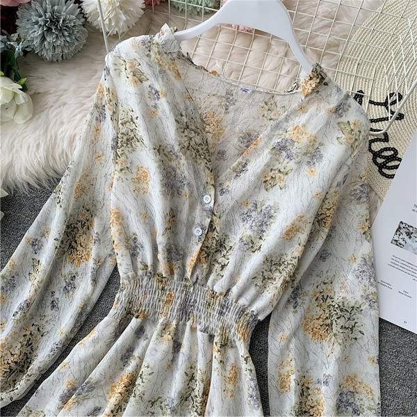 Rochie de dama cu model floral in trei culori