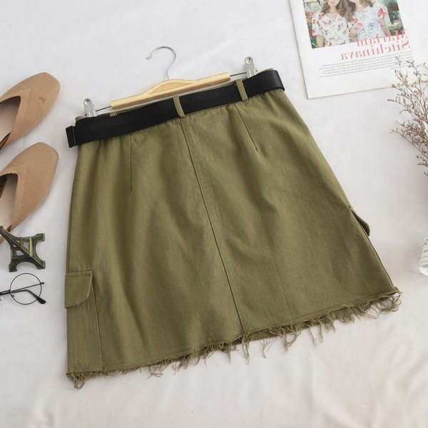 Fusta dama casual cu buzunare si curea in mai multe culori