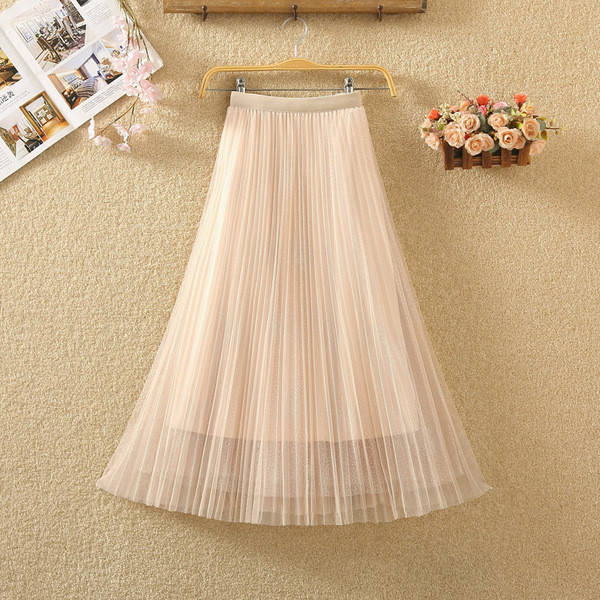 Fusta lunga de dama in patru culori cu tul