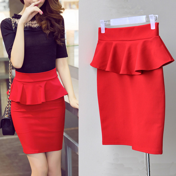 Fusta de dama eleganta in doua culori cu talie inalta