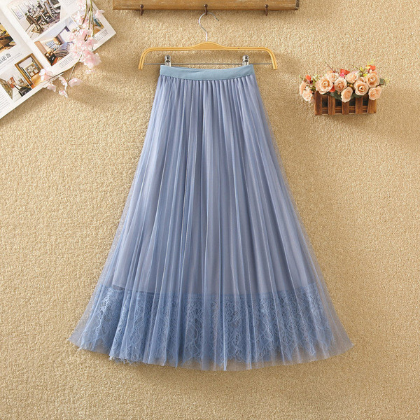 Fusta de dama moderna in patru culori cu dantela