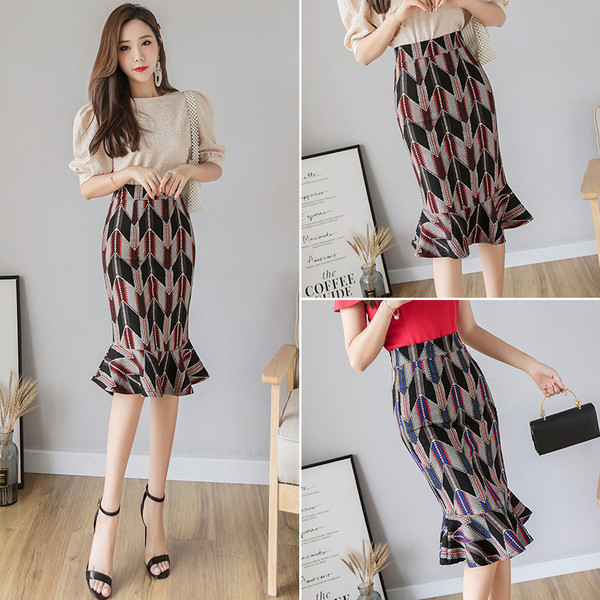 Fusta de dama moderna cu talie inalta in doua culori