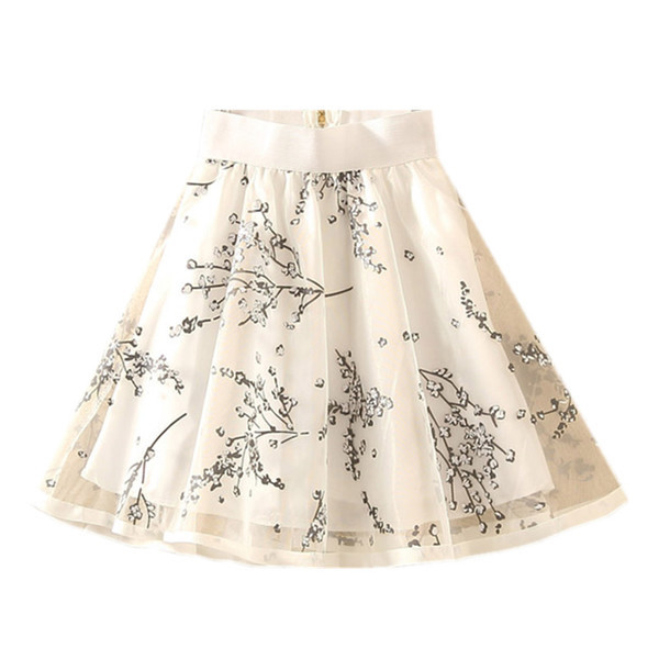 Fusta de dama actuala in trei culori cu broderie