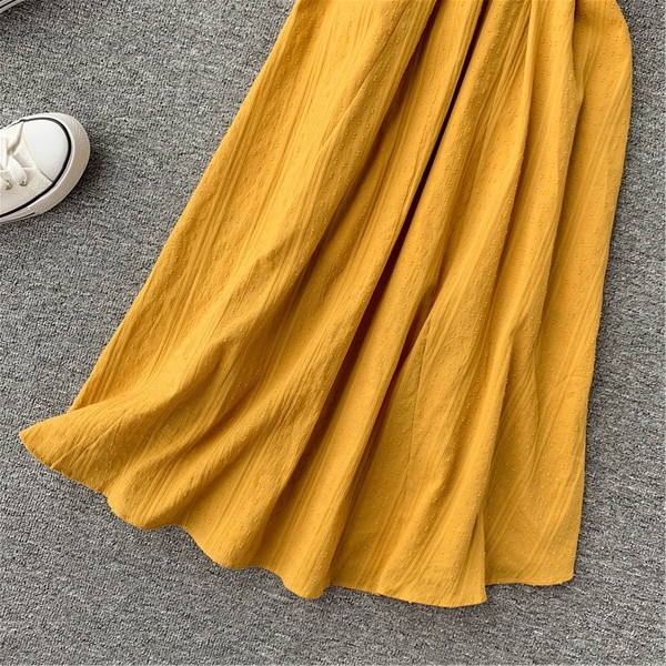 Rochie de dama cu bretele incrucisate de culoare galbena