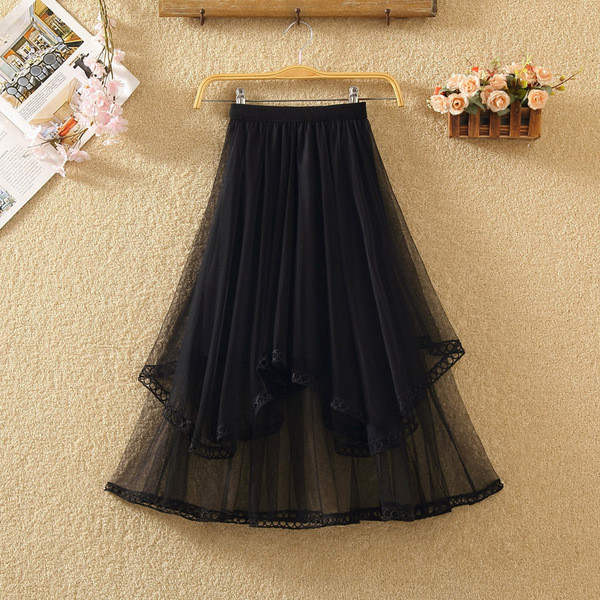 Fusta de dama moderna cu tul in trei culori