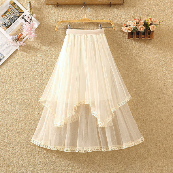 Fusta de dama moderna cu tul in trei culori