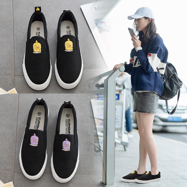 Pantofi casual dama in negru cu aplicatie