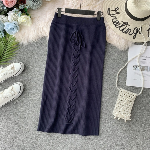 Fusta lunga de dama cu cravate in mai multe culori