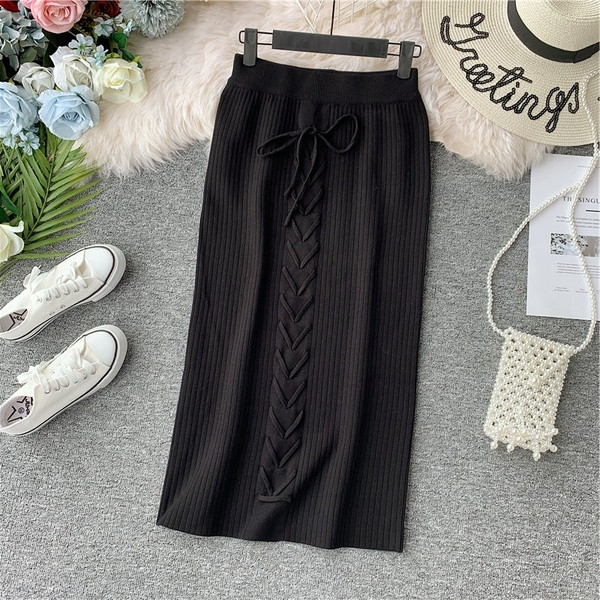 Fusta lunga de dama cu cravate in mai multe culori