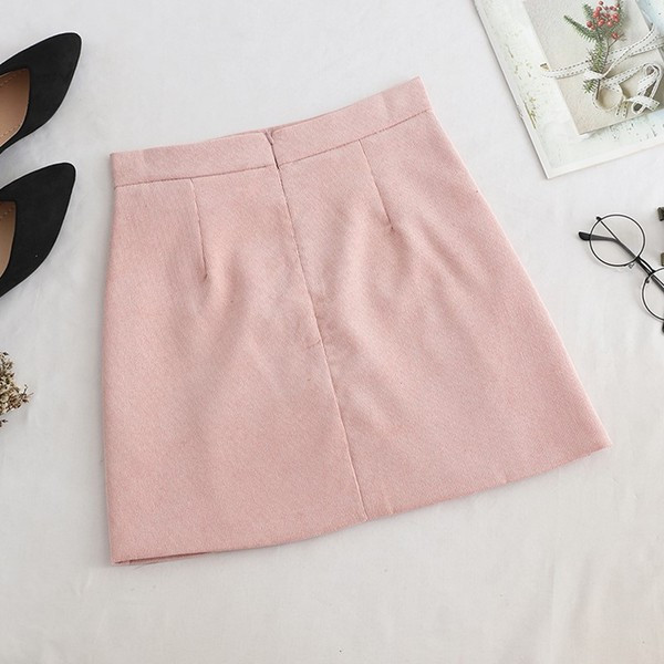 Fusta de dama eleganta in roz, gri, verde, negru si maro