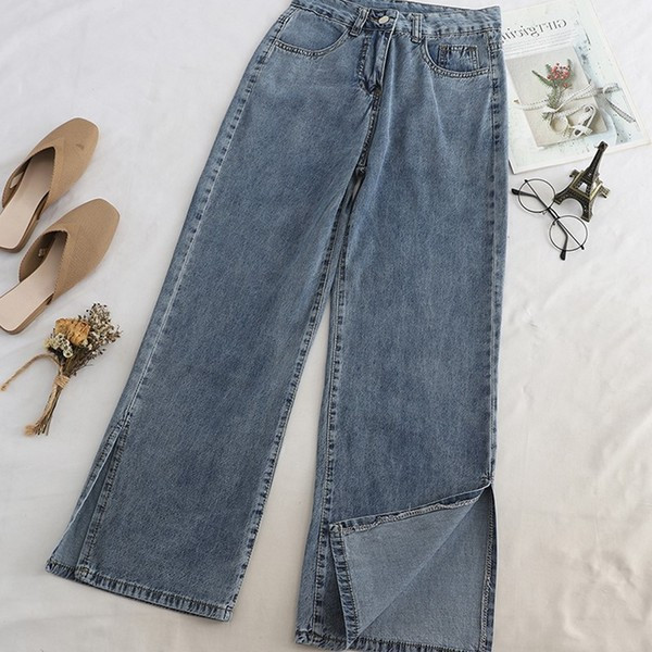 Blugi casual de dama cu crapaturi in albastru