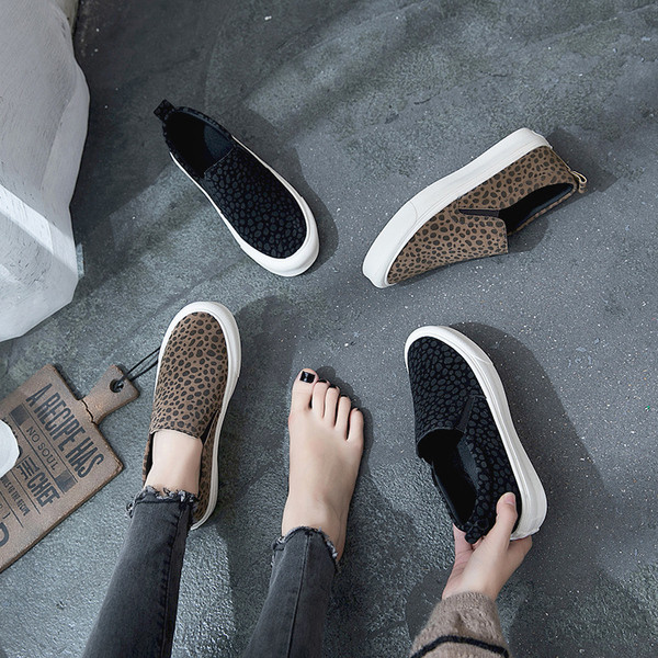 Mocasini casual dama cu model leopard in negru si maro