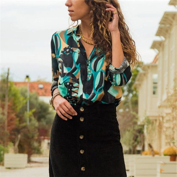 Cămașă de damă colorată cu guler în două culori