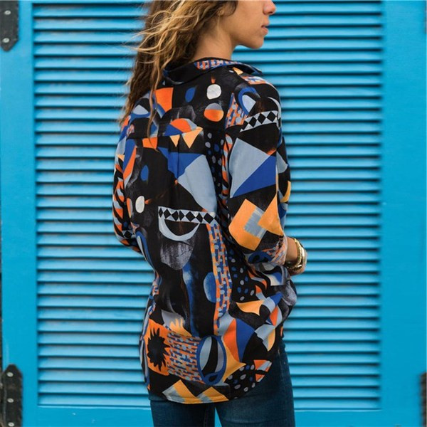 Cămașă de damă colorată cu guler în două culori