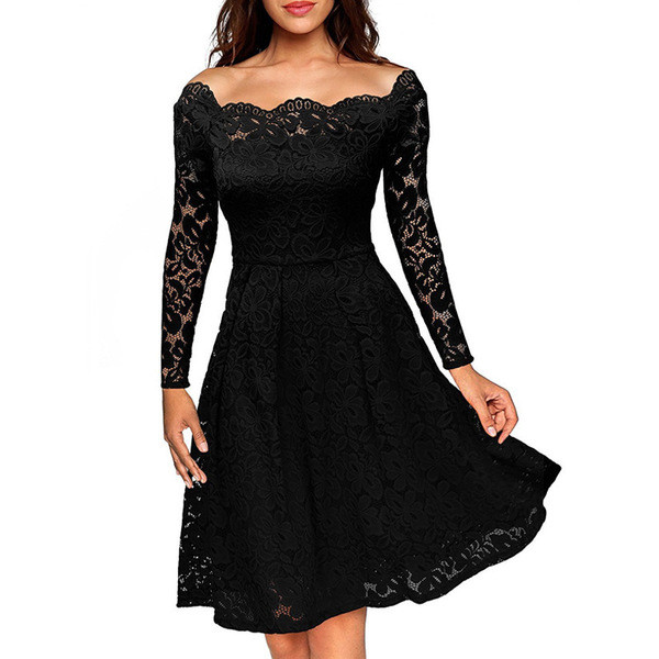 Rochie eleganta de dama cu dantela in mai multe culori