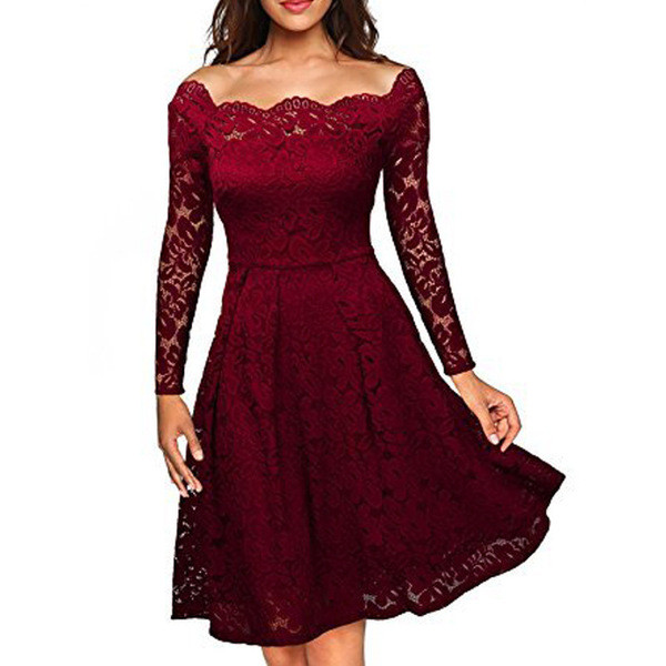 Rochie eleganta de dama cu dantela in mai multe culori