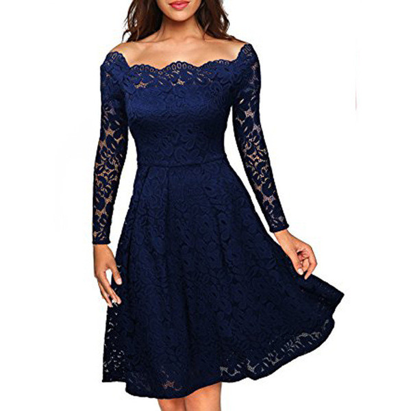 Rochie eleganta de dama cu dantela in mai multe culori