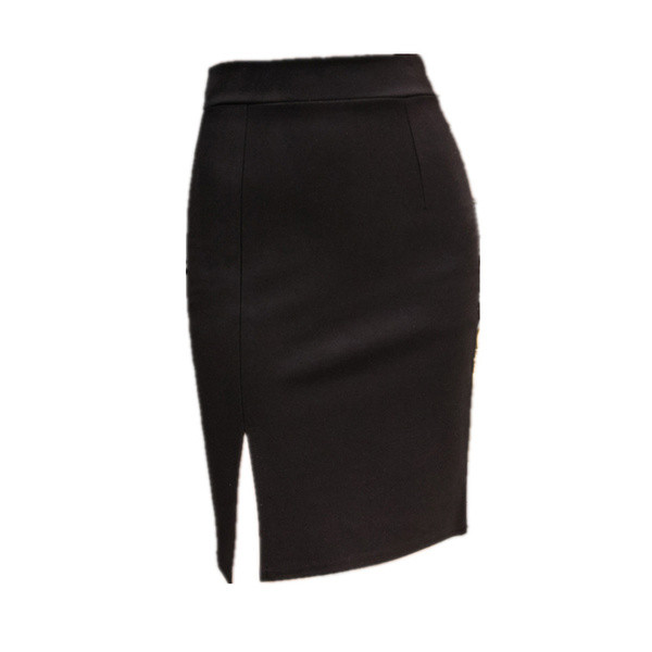 Fusta de dama actuala in trei culori cu fanta