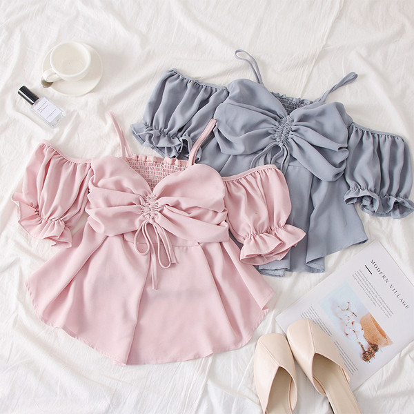 Bluza de dama moderna in mai multe culori cu cravate