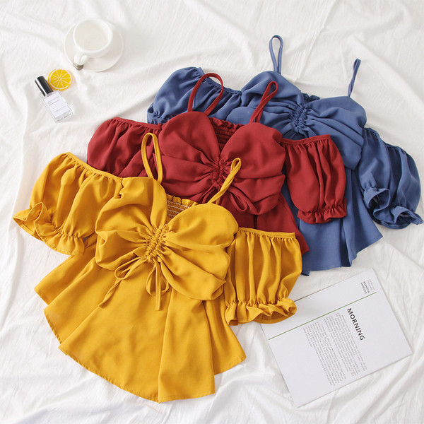 Bluza de dama moderna in mai multe culori cu cravate