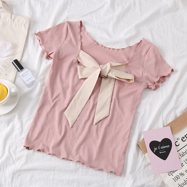 Tricou casual dama in mai multe culori cu cravate