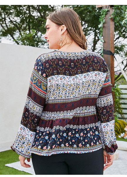 Camasa colorata dama marime mare cu dantela