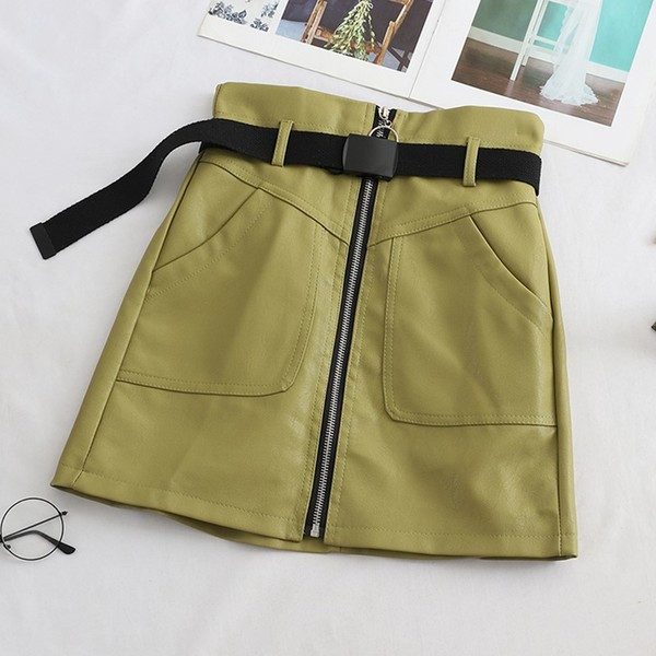 Aktuális női szoknya zsebbel és cipzárral több színben