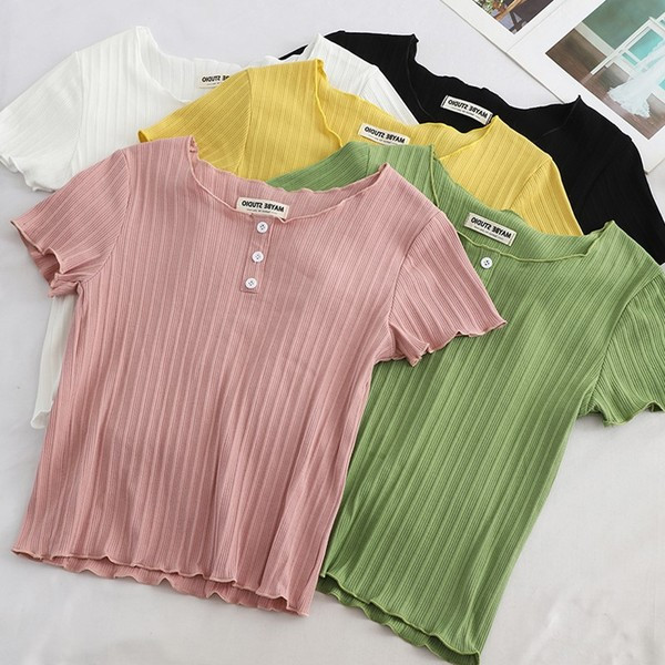 Modern női blúz gombokkal és O-nyakú - többféle színben