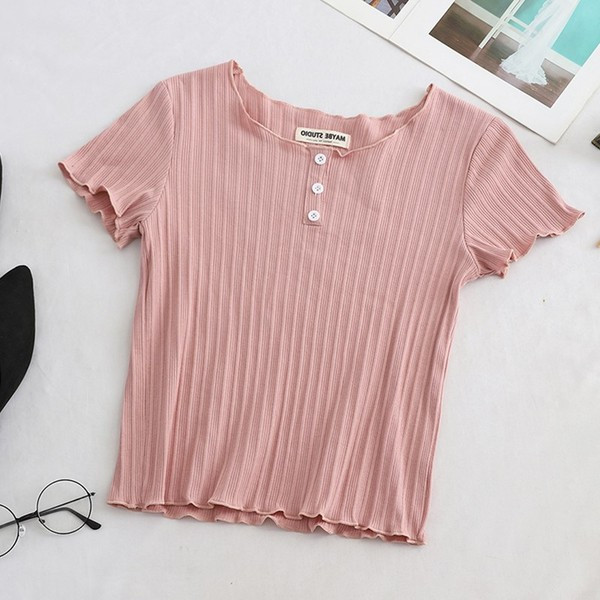Modern női blúz gombokkal és O-nyakú - többféle színben