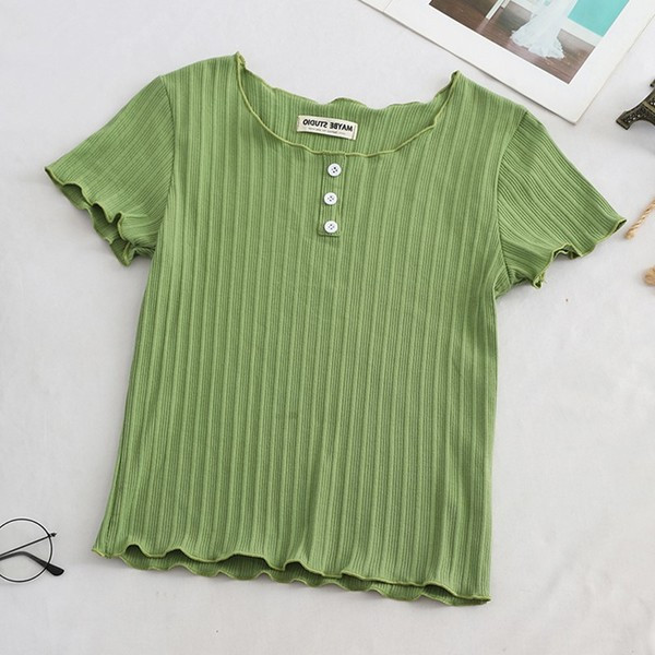 Modern női blúz gombokkal és O-nyakú - többféle színben