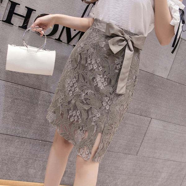 Modern női csipkeszoknya két színben