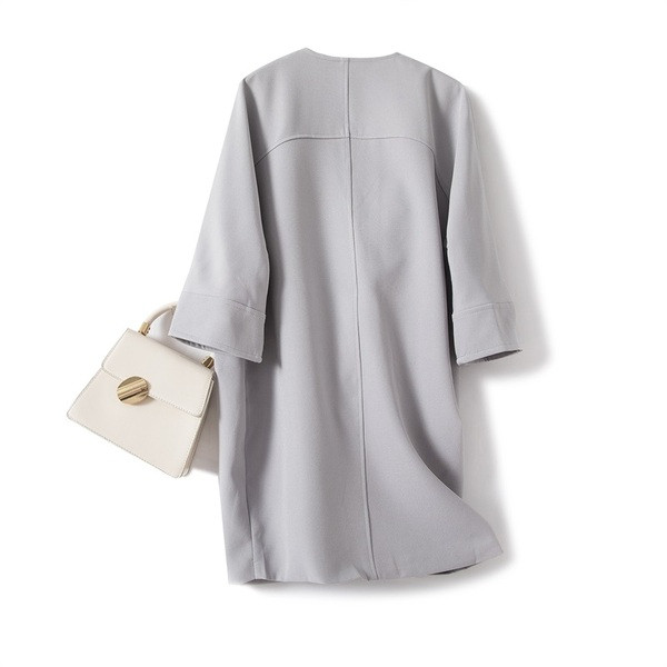 Stílusos női hosszú kabát 5XL méretig szürke színben