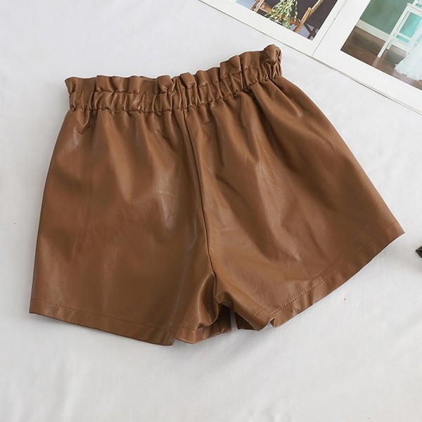 Modern női rövidnadrág magas derékkal - barna és fekete