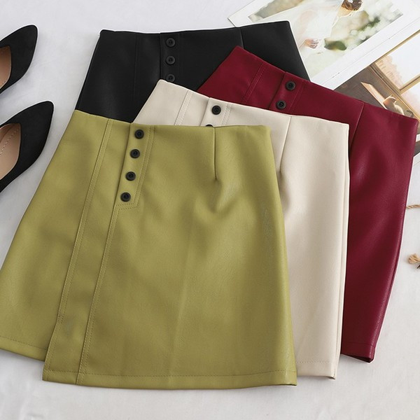 Modern női szoknya gombokkal - négy színben