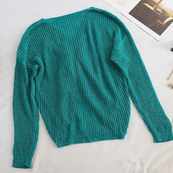 Modern női pulóver V-nyakú - többféle színben