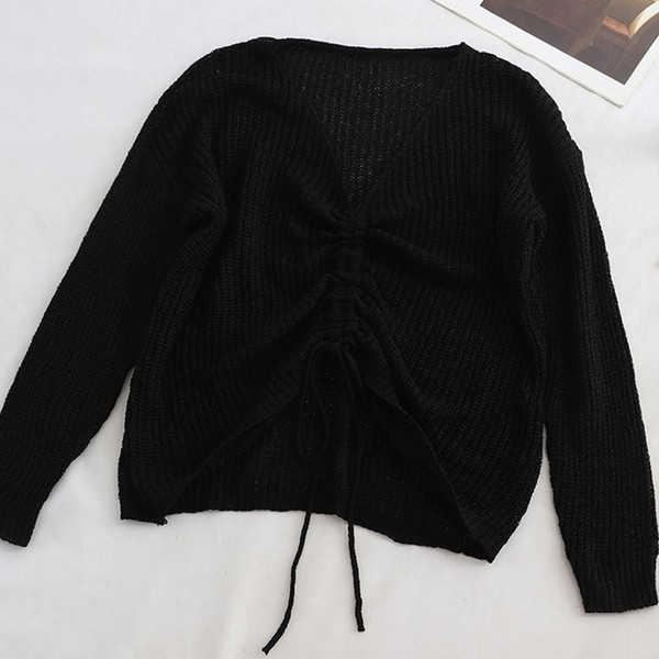 Modern női pulóver V-nyakú - többféle színben